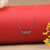 Silver Black Tube Pendant With Chain